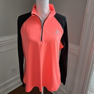Fila Neon Pink and Black Quarter-Zip Pullover